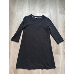 Boden black ribbed scoop neck dress, women's size 4P, Long Sleeve